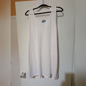 Lavender Field White Relaxed Sleeveless Tank Top